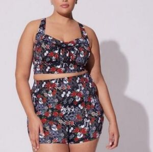 Torrid Skulls and Roses 3x two piece swimsuit